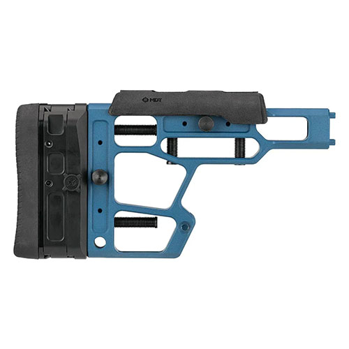 Der MDT SRS-X Elite Gen 2 Buttstock bietet werkzeuglose Anpassungen, einen komfortablen Neopren-Schaft und ist aus robustem 6061-T6 Aluminium gefertigt.